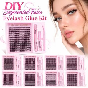 STYLETENK 8-16mm Long DIY Segmented False Eyelashes Kit Thick and Curly 30/40/50/100D DIY Eyelash Extension with Bond Glue Manga Lash Clusters