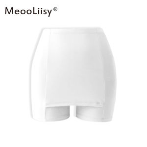 MeooLiisy Ice Silk High Waist Safety Pants Boxer Panties Thin Sliming Fit Womens Double Layer Seamless Skirt Shorts