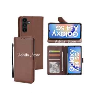 Case For Samsung Galaxy A34 5G Casing Dompet Flip Cover Leather Premium Casing Bisa Standing