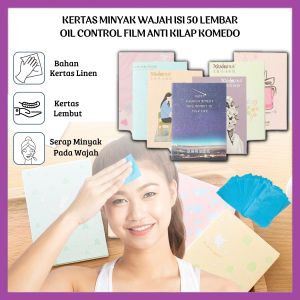 Kertas Minyak Wajah Isi 50 Lembar Oil Paper Pembersih Penyerap Minyak Wajah Kertas Linen Tissue Penghilang Minyak Berlebih - FR Gallery