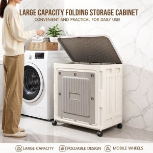 Clothes Storage Box Flip Finishing Box With Pulley Foldable Clothing Quilt Storage Storage Box