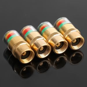 4Pcs Tire Valve Stem Caps 3 Colors Alarm Tire Indicator Tire Pressure Monitor Valve Stem Caps Alert Monitoring Tool Tyre Cap Tire Pressure Warning Cap for For Cars SUVs Trucks Bike