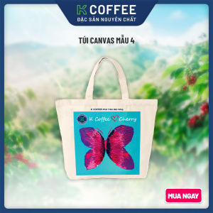 K COFFEE - Túi Tote Vải Canvas Cherry
