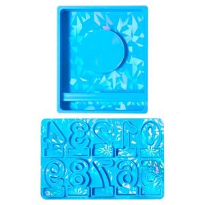 Số giữ hình khuôn 3D đứng holography Khuôn Silicone trang trí thạch cao nến khuôn mẫu