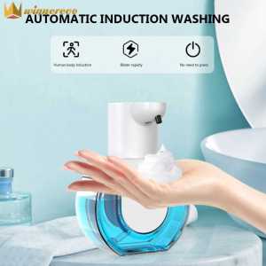 เครื่องจ่ายสบู่โฟมอัจฉริยะแบบเหนี่ยวนำเจล USB ขนาด430มล. เครื่องซักผ้ามือที่จ่ายสบู่เซ็นเซอร์อินฟราเรดไร้สัมผัสติดผนังสำหรับร้านอาหารบ้านสาธารณะ