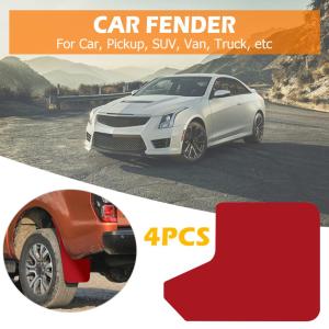 Red Universal Mud Flaps for Vehicles 4 Pack Splash Guards Fender Mudguards for Pickup Trucks