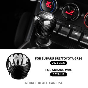 Airspeed Real Carbon Fiber Gear Shift Head Cover For Subaru WRX BRZ Toyota GR86 2021-2023 2PCS Car Center Console Gear Shift Knob Cover Trim Gear Head Cover