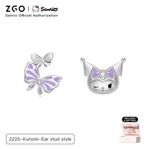 ZGO Sanrio Kuromi Earrings For Women Sterling Silver Fashion Female High-End Cute Birthday Gift 2225