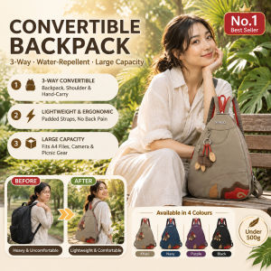 Large Capacity Convertible Backpack/3 Way Tote Bag/Toray High Density Microfiber Fabric Casual Travel Bag/Versatile Crossbody Bag For Work Or Travel