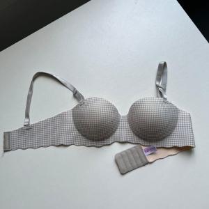 M&C Fashion Stripe Underwear Seamless Wireless Soft Womens Bra Push Up plus size hafe cup Lingerie