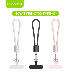 BAVIN CB429 2-in-1 Portable Fast Charging 60W PD Type-C Data Cable w/ Phone Lanyard for Android Devices & iPh 17 Series