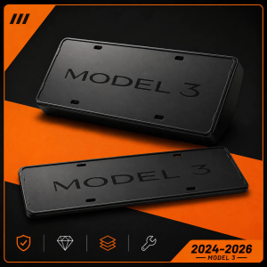 Tesla License Plate Frame For 3 Y YL 2025 2026 Full Cover Plate Holder Anti Scratch Protection Car Front+Rear