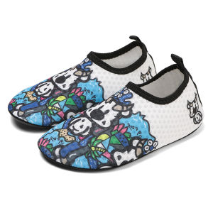 Kids Quick-Dry Beach Swim Shoes - Fruit/Boat Pattern Water Resistant Slip-On Sneakers