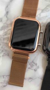 LED สายเหล็ก ตัวล็อคเป็นแม่เหล็ก สุดฮิต กันน้ำได้ คุณภาพดี มีเก็บปลายทาง นาฬิกา