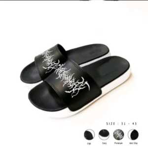 JHOLY SHOES- PASTI GRATIS ONGKIR Sandal Slop Slide Distro Trendi Mtl Eyes 36-43 Cod Jhoely Shoes PVC