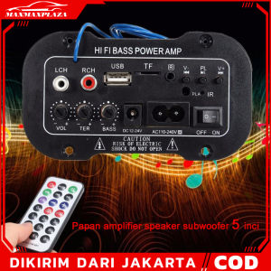 (Dikirim Dari Jakarta)5 inci Amplifier Daya Digital Bluetooth Pengeras Suara Subwoofer Bluetooth 12V 24V 220V Papan Speaker USB Dac Radio FM Pemutar TF untuk Sepeda Motor Mobil Rumah HIFI Penguat Daya Amplifier keluarga mobil【COD】