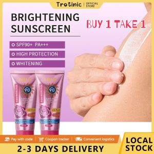 Trotinic 💝1/2/3/5pcs 💝SPF90+LBLS Rose SUNSCREEN Isolation BB Cream Refreshing Moisturizing Powerful Anti-ultraviolet Face Body Sunscreen Waterproof Sweatproof Double Oil Control Outdoor Sun Protection