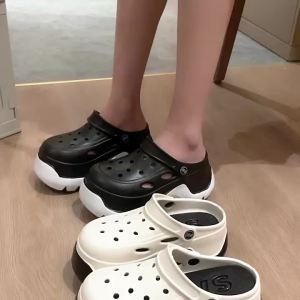 [Free Shipping] WomenS Thick-Soled Clogs A New Summer Style For Outdoor Wear Featuring A Non-Slip Design Height-Enhancing Effect And A Closed-Toe Design Perfect For Summer