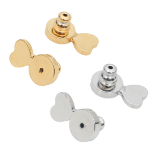 1 Pair Earring Backs Heart Shape Gold Plated Lifters Studs Earring Backs Earring Making Supplies for Heavy Earrings