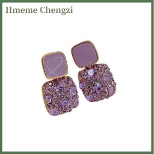Hmeme Fashion Rhinestone Square Earrings For Women Women Wedding Jewelry Party Accessries Gift