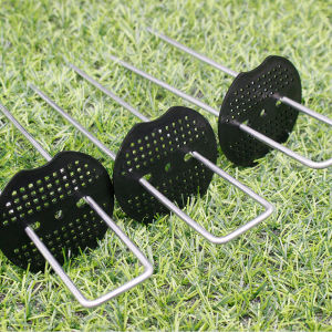 4.09บาท/ชุด หมุดยึดผ้าคลุมวัชพืช หมุดยึดU เหล็กแข็ง+แผ่นยางพลาสติกยึดหมุด ผ้าคลุมดิน เหล็กเสียบ เหล็กปักดิน หมุดปักดิน สมอปักดิน