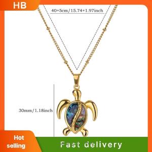 HB Creative Sea Turtle Conch Pendant Necklace For Women Girls Exquisite Stainless Steel Pendant Clavicle Chain Jewelry Accessories