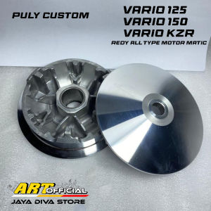 Rumah Roller Vario PULLEY VARIO CUSTOM 1 SET BUBUT + KEROK JALUR PULI KODE (KZR) VARIO125  VARIO 150 PULLEY PULI BUBUT CUSTOM VARIO 125 OLD BOHLAM / VARIO 125 LED / VARIO 125 All type Motor Matic