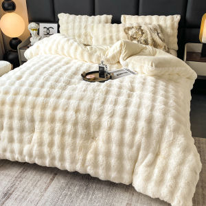 【Super low price】Luxury Faux Rabbit Fur Blanket for Winter Thickened Warm Double Layer Plush Blankets for Bed Fluffy Soft Warmth Quilt Comforter
