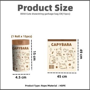 【PLAYFUL】Kitchen Portable Household Thickened Plastic Drawstring Bag Special Cleaning Affordable Extra Thick Garbage Bag Super Kitchen