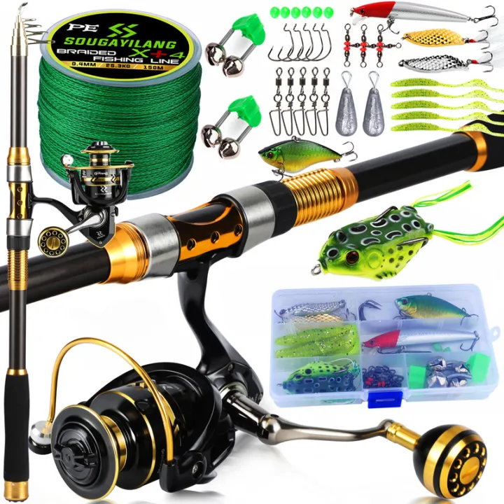 Sougayilang Fishing Rod and Reel Full Set 2.1m-3.6m Carbon Fiber ...