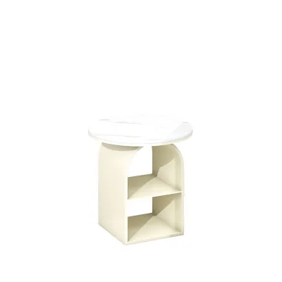 Side Tables Cafe Table Coffee Table With Storage Cafe Table Sofa Cream Style round Double Layer Small Coffee Table Side Tables Cafe Table