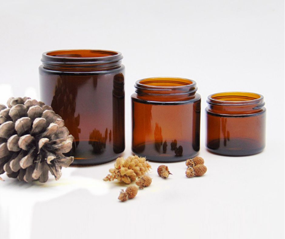 Single Pack Thick Amber Glass Storage Jar With Multipurpose Black Lid, Sealed Glass Container Bottle
_voghion.com
