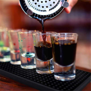 【Local Warehouse】[30x15/60x8CM ]Rubber Bar Mat Coaster Kitchen Placemat Bar Rectangle Mat Cup Mug Set Beer Whiskey Waterproof Bar Accessories Bar Rubber Mat