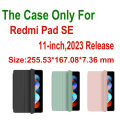 ซอฟท์เชลล์สำหรับ Redmi Pad SE 11 "นิ้วเคสหนังสำหรับแทบเลตปล่อย2023พร้อมพับเคสแบบพับปิดได้เคสกันกระแทก. 