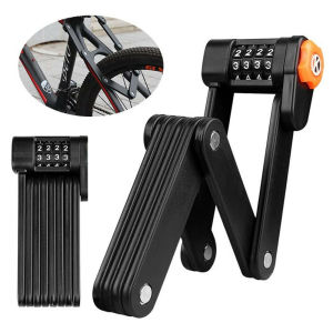 Folding Bike Lock High Security Lever Hardened Alloy Steel 8 Joints Anti-Theft Bicycle Password Lock 85cm Long Foldable Bike Lock for Bicycle/Mountain Bike/Electric Bike/Motorcycle Rantai Kunci Basikal Motor