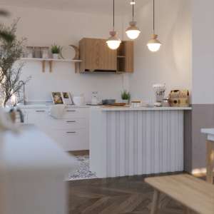 SB Design Square ตู้ไอส์แลนด์ ขนาด 120 ซม. รุ่น SO-BA สีขาว (120x60x85 ซม.)