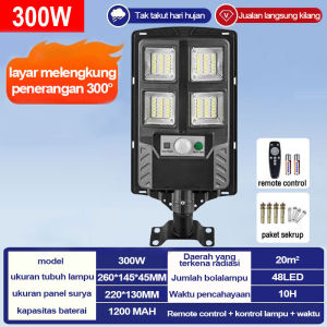 【Garansi 10 tahun】1500 Watt Lampu Solar Lampu tenaga otomatis outdoor  LED Lampu Jalan Tenaga Jalan Tenaga solar Light Tenaga Surya dengan Remote