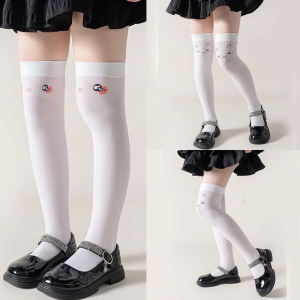 1 đôi vớ in họa tiết Anime trẻ em mỏng 2025 xuân hè tất cổ dài bé gái Vớ Dài đến đầu gối