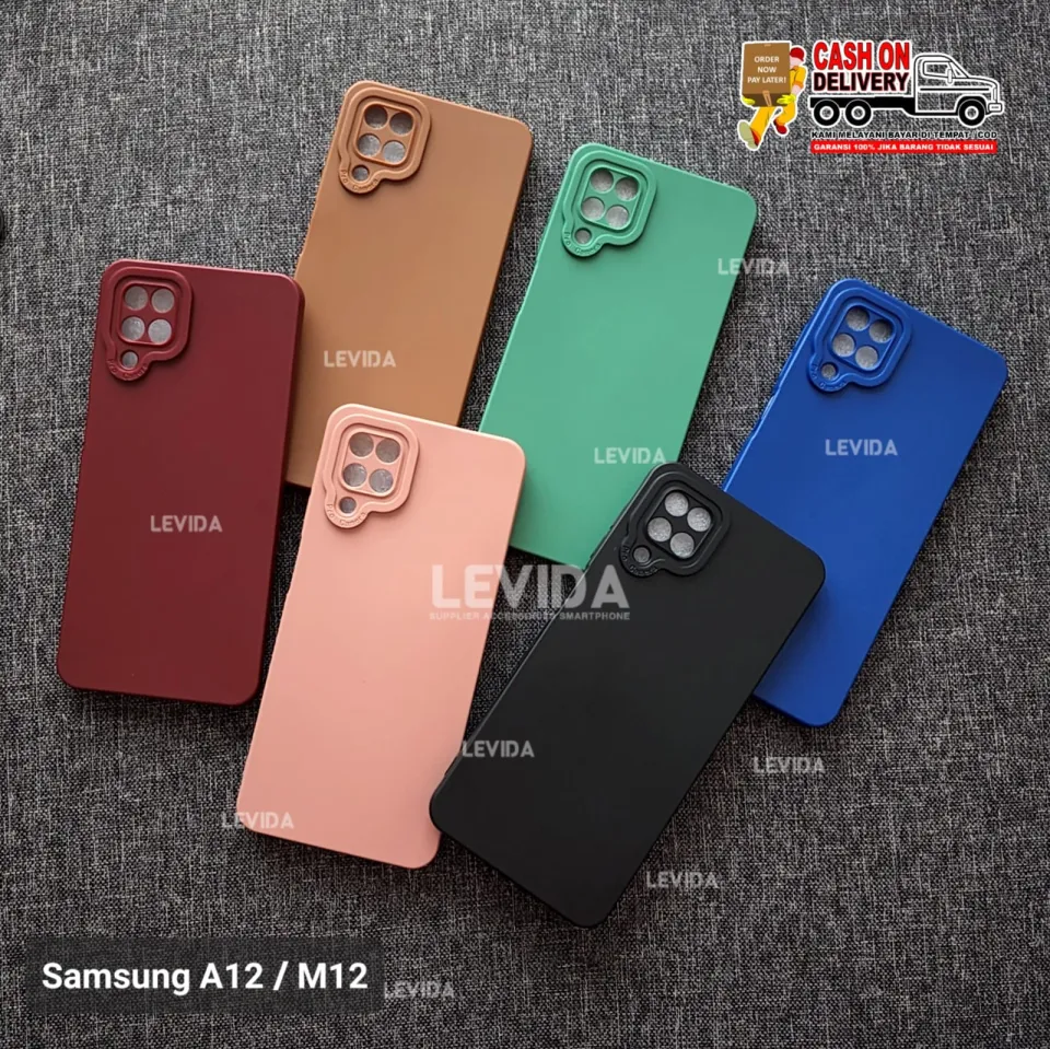 Samsung A12 Samsung M12 Case Macaron Pro Kamera Case Candy