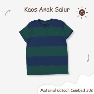 Kaos Anak Salur Laki laki 1-10th Kaos Stripe Cowok Perempuan Baju Atasan Anak