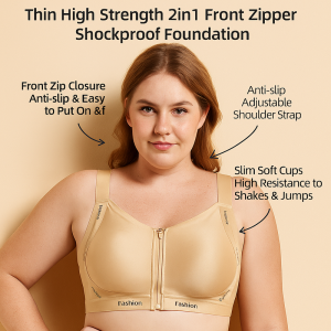 【Daily Exercise 2-in-1】Lifting and Shaping Sports Bra with Front Zipper to Collect Side Breasts Shockproof and Anti Drooping Small Breasts and Fitness Underwear大胸显小前拉链文胸