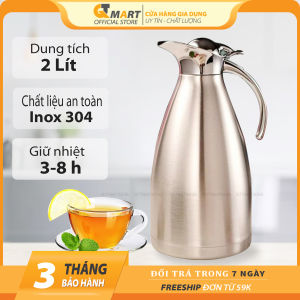Bình đựng nước 2 lít chất liệu Inox 304 dày 2 lớp đựng nước nóng lạnh giữ nhiệt tốt an toàn cho sức khoẻ phích đựng nước 2 lít inox cao cấp