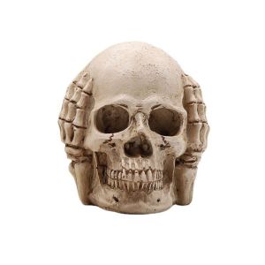 NCNC(OKDEALS01) Props Resin Skull Head Ornaments Party Supplies Figurine Skull Lantern Halloween Decoration Home Accessories Skull Sculpture