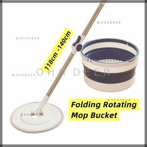 OHHDEER  Baldi Mop Lipat Berputar ✅ Folding 360 Rotating Spinning Mop And Bucket Floor Cleaning Mop