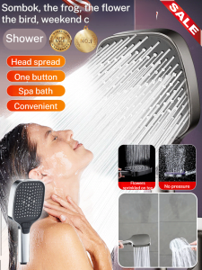 ฝักบัวฝักบัว สลับฟรี สะอาดเป็นสองเท่า หัวฉีด ฝนนุ่ม ต้านเชื้อแบคทีเรียและทนทาน สดใสเหมือนกระจก