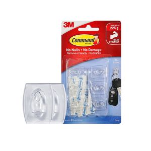 3M Command Clear Mini Hooks Decorating Clips Damage-Free Hanging Cable Hook Traceless Clear Plastic Hooks
