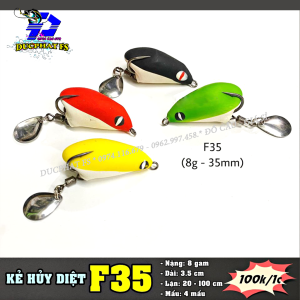 Mồi giả nhái hơi ” Kẻ Hủy Diệt” F35 INDO – Cực nhạy cá lóc cá chuối  Bơi lửng 20-100cm