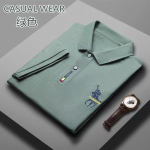 Mens Polo Shirts Top Grade Designer Embroidery Business Short Sleeve Lapel Tops 2022 Spring Summer Casual Trendy Brand Tees