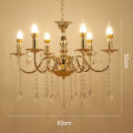 Lampu Gantung Kristal 6/8 Lampu Chandelier 50-70cm Gaya retro Amerika Bahan Besi Warna Emas Ruang Tamu Ruang. 