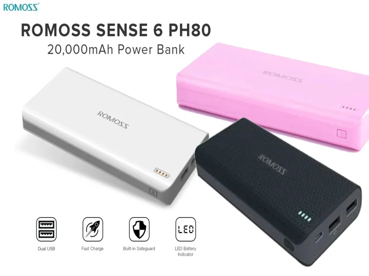 Romoss Pink 20000 Mah Jual Romoss Sense 20000mah Harga Terbaik
